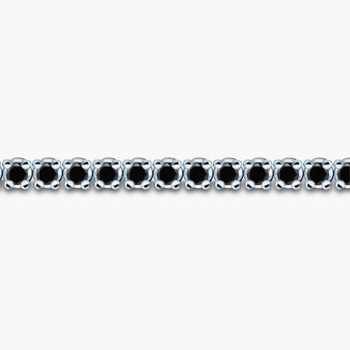 Bransoletka tenisowa Luminy 4,5mm: białe złoto, czarne diamenty
